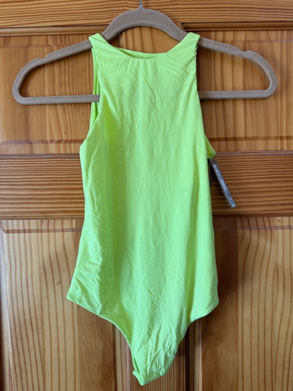 SKIMS Neon Lime High-Cut Tank Bodysuit